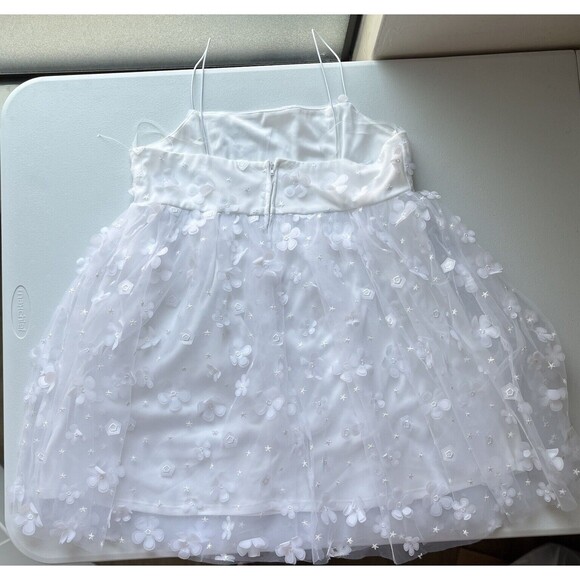 Alter’d State Aurora Floral Mesh Babydoll Mini Dress XL Spaghetti 3D Flower - Picture 3 of 8